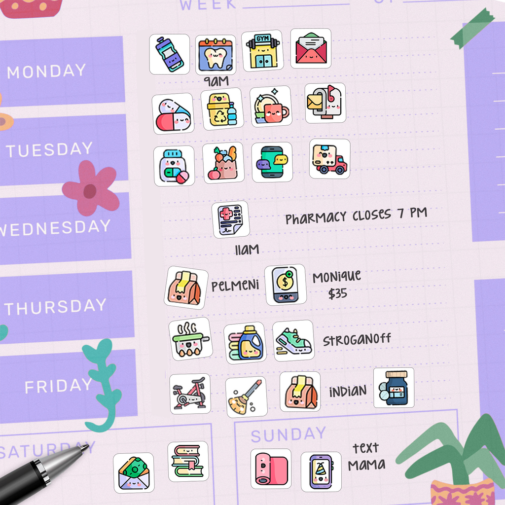 Medication Calendar Stickers