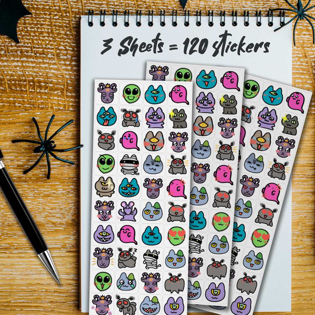 Halloween Monsters Emote Stickers – InnerChildStickers