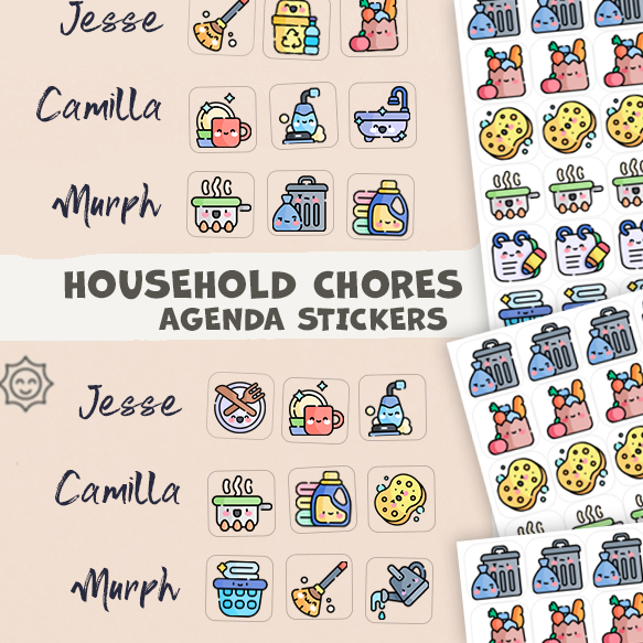 Household Tasks Stickers Choose Your Set
