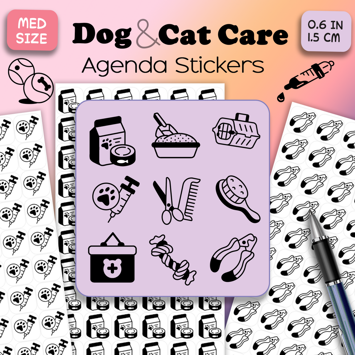Dog or Cat Care Stickers