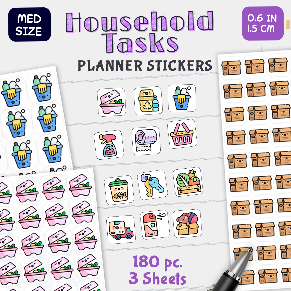 Household Tasks Calendar Stickers