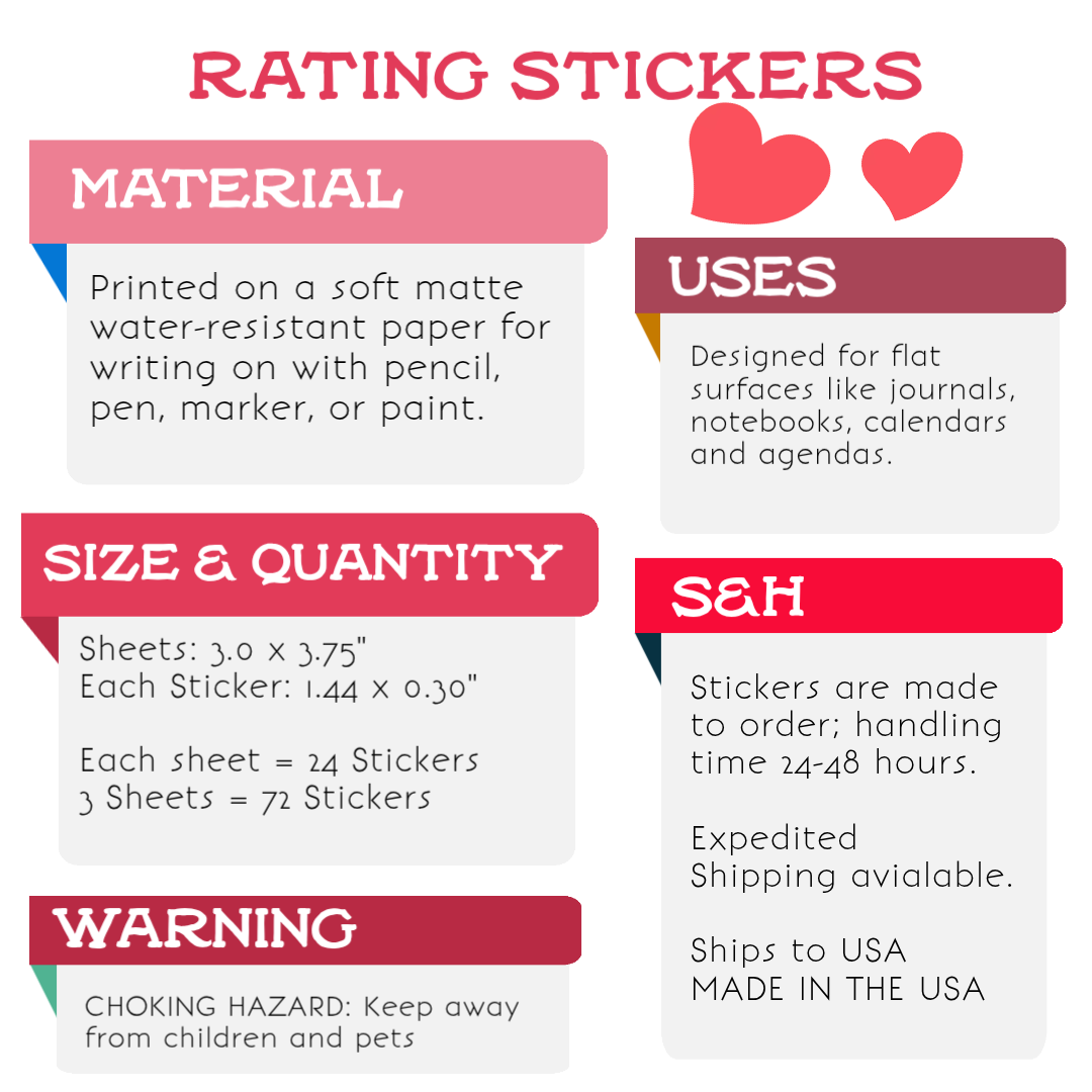 Heart Rating Stickers